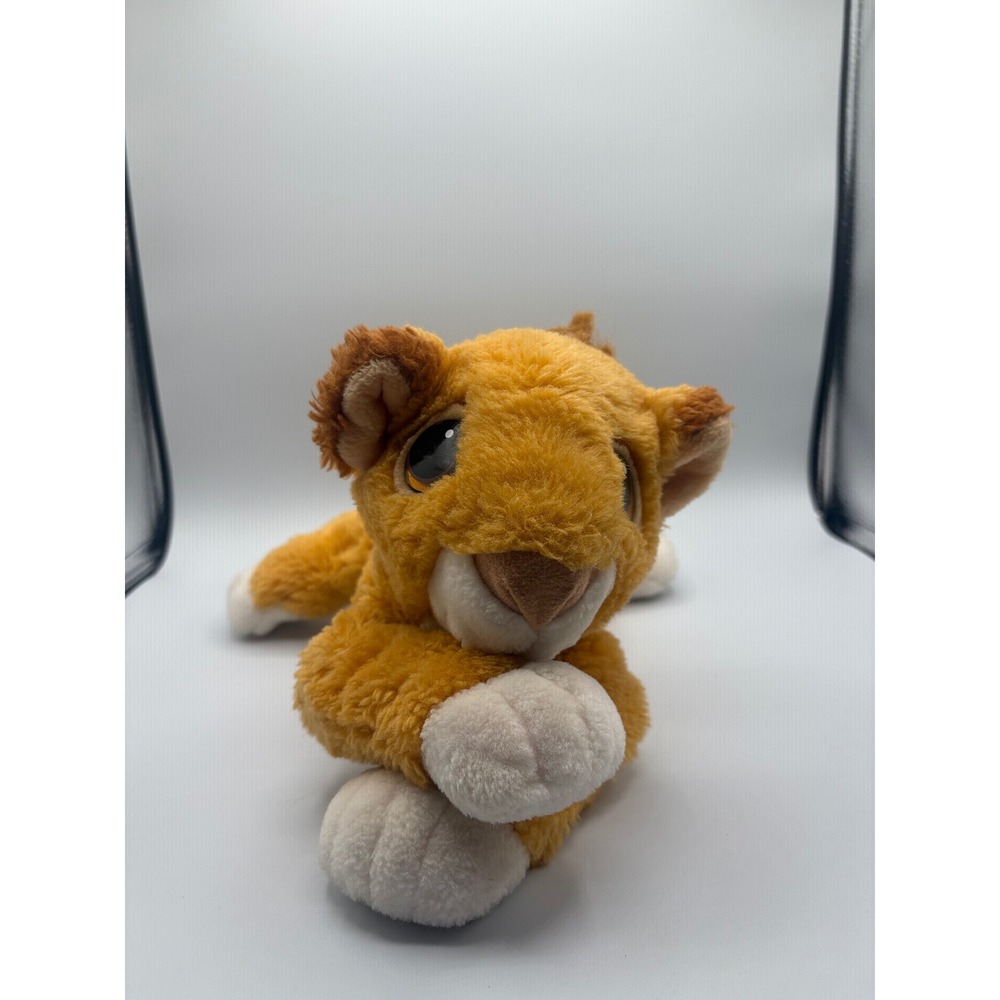 Disney The Lion King Simba Plush‎ Stuffed Animal Floppy Laying 10 Inch Orange